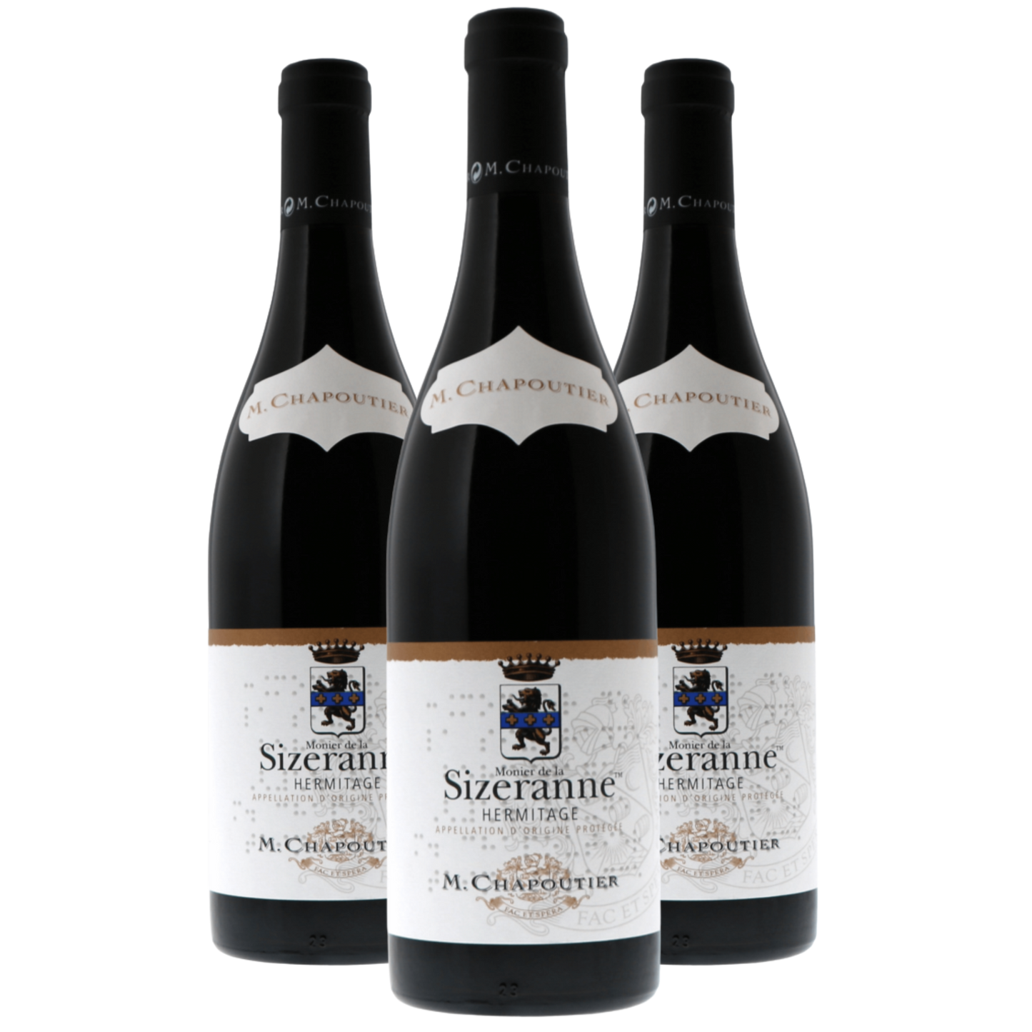 M. Chapoutier Hermitage Monier de la Sizeranne 3 Bottle Vertical in Wooden Case (2013, 2014, 2015)
