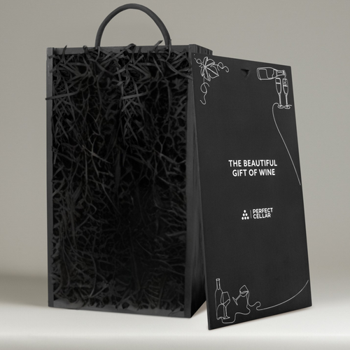 2 Bottle Black Wooden Box with Sliding Lid