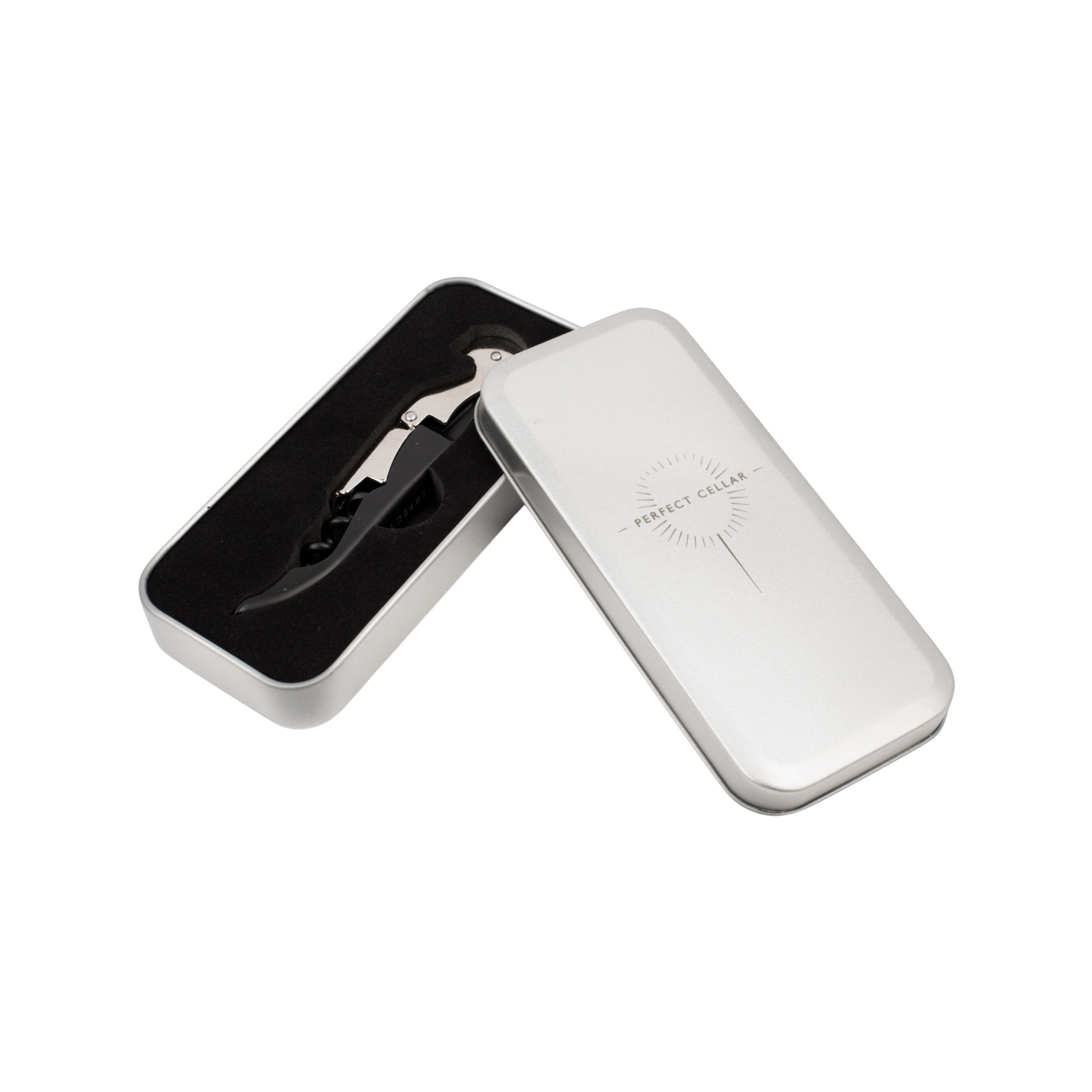 Double Hinged Corkscrew in Premium Metal Storage Box