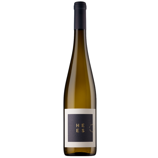 Wine bottle with a label on a white background